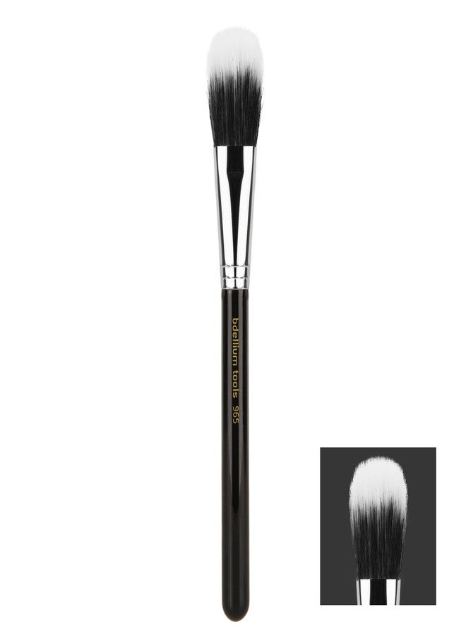 Bdellium Tools Professional Makeup Brush - Maestro Series 965 Duet Fiber Blusher - With Mix of Soft Synthetic & Natural Fibers, For Applying Pop of Color (Black, 1pc) - Image 1