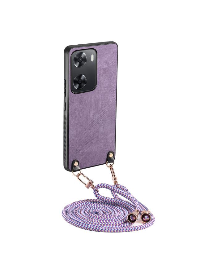 S-TOP Case For OPPO A57 4G Vintage Leather PC Back Cover Phone Case with Crossbody Strap - Image 1