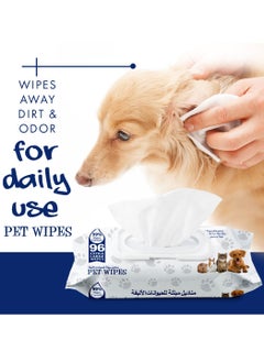 DOCTERPET Doctor Pet Wipes 96's – 99% Water Content,Fragrance Free,Hypoallergenic, Extra Large Wipes for Daily Cleansing  - Image 2