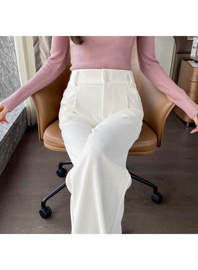 Hstyle Women's Slim Fit Suit Pants 2025 - High Waist Flared Trousers, Straight Leg, Petite-friendly, Slimming Casual Pants For Spring/autumn/winter - Image 2