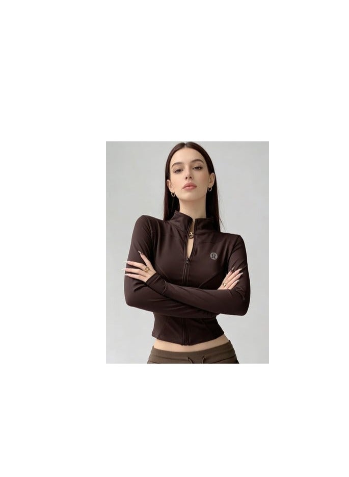 Lululemon Women's Full-Zip Track Jacket - Slim-Fit Moisture-Wicking Sports Coat with Minimalist Logo