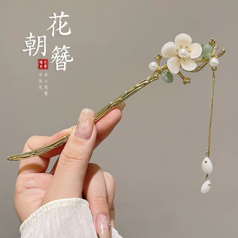 Generic Elegant Tassel Hairpin with Traditional Chinese Style Yulan Hairpin 