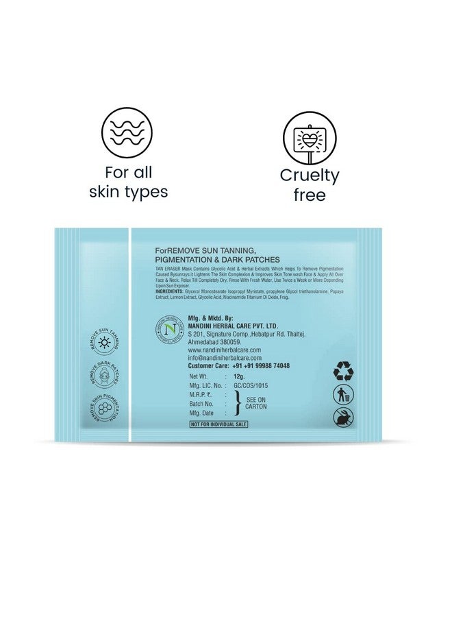 N Plus Professional Tan Eraser Mask, For Remove Sun Tanning, Pigmentation & Dark Patches, Pack of 6 Pouch - Image 4