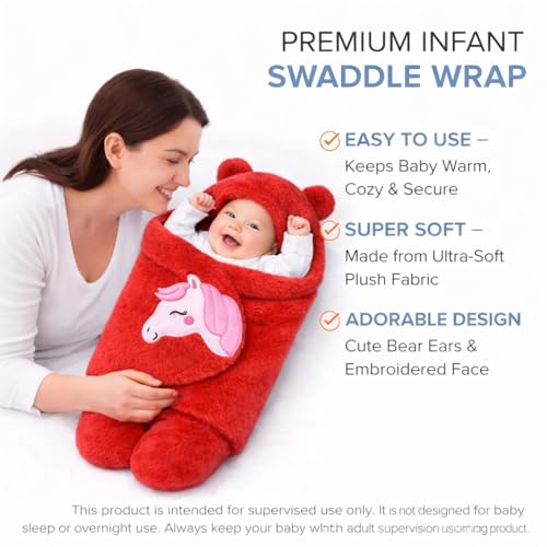 BRANDONN Baby Blanket Newborn Gift Pack of Swaddle Wrapper, 0-9 Months, Length 68 cm x Width 68 cm - Image 4