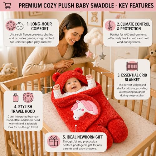 BRANDONN Baby Blanket Newborn Gift Pack of Swaddle Wrapper, 0-9 Months, Length 68 cm x Width 68 cm - Image 3