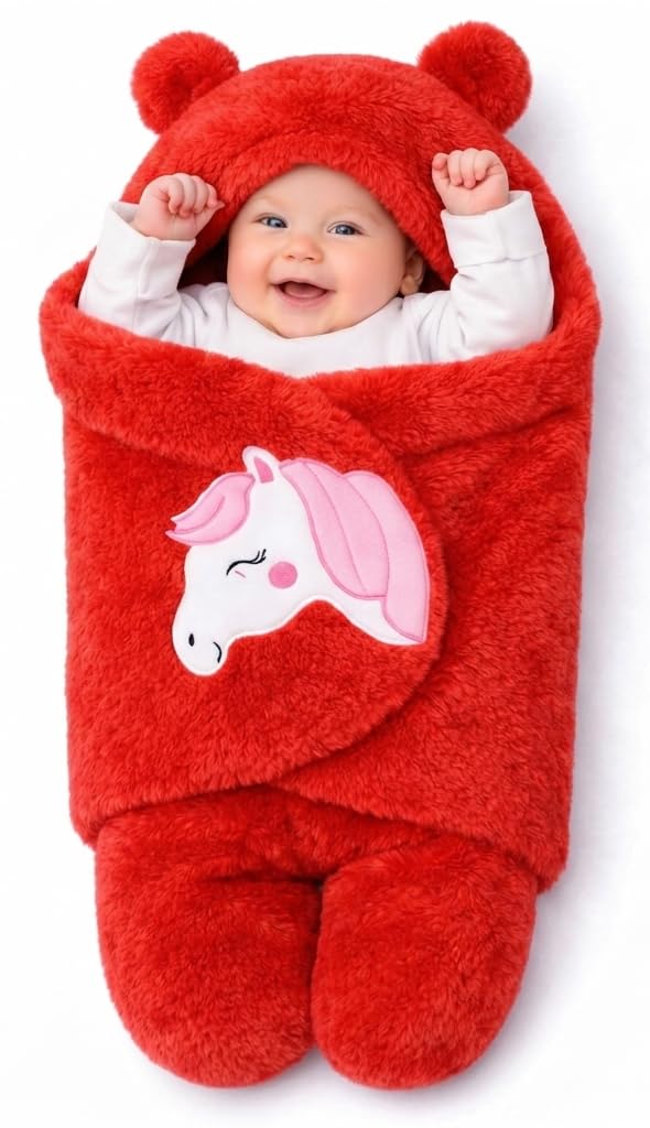 BRANDONN Baby Blanket Newborn Gift Pack of Swaddle Wrapper, 0-9 Months, Length 68 cm x Width 68 cm - Image 1