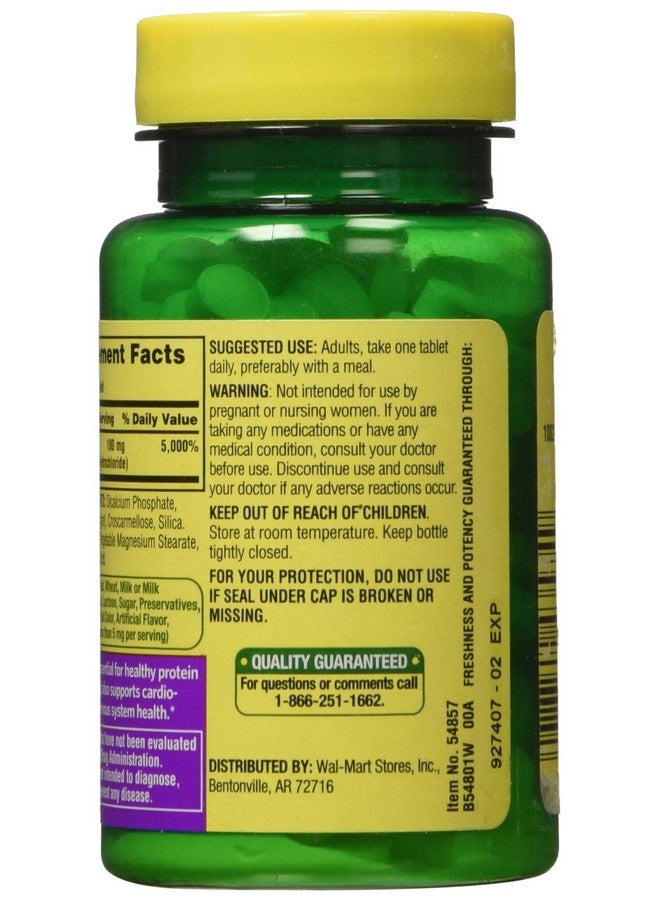 Spring Valley - Vitamin B-6 (Pyridoxine) 100 mg, 250 Tablets - Image 2
