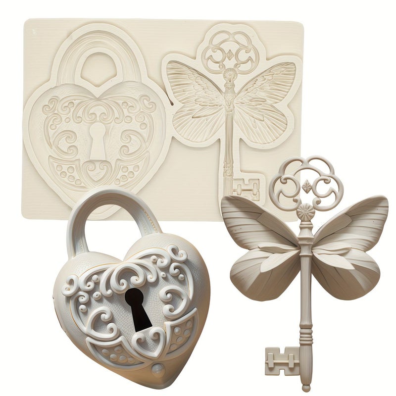 Silica Gel Key And Lock Resin Mold For Handmade Craft Decoration Tool - Image 5