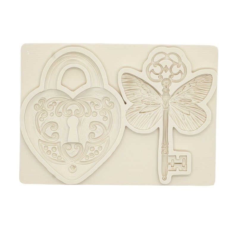Silica Gel Key And Lock Resin Mold For Handmade Craft Decoration Tool - Image 3