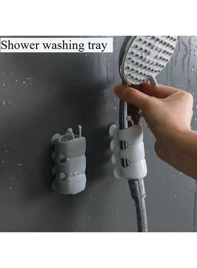 White 3Pcs Shower Suction Cup Hanging Nozzle Base Nail Free Traceless Movable Strong Suction Universal Bathroom Creative Accessories - Image 2