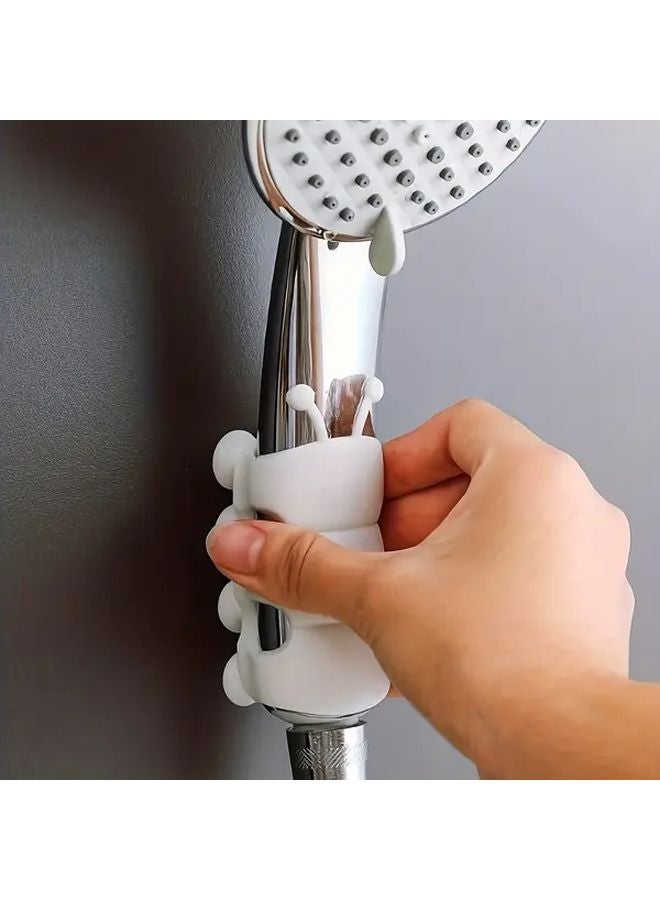 White 3Pcs Shower Suction Cup Hanging Nozzle Base Nail Free Traceless Movable Strong Suction Universal Bathroom Creative Accessories - Image 3