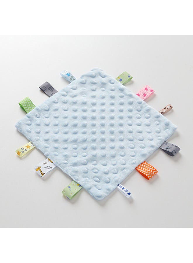 Baby Soothing Towel Bean Fluff Sleep Aid Toy Hand Puppet Mouthable Comforter Infant Sleepytime Squared Plushie Wipes-Color:Light Blue (square Towel) - Image 1