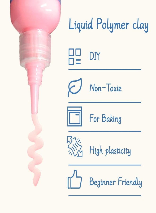 DINGSEN Liquid Polymer Clay, Liquid Clay for Polymer Clay Oven-Bake, for DIY Enthusiasts, Education and Crafting, Easy to Shape & Multi-Mold Compatible, Antiquewhite 60ml, Blue 60ml, Pink 60ml - Image 5