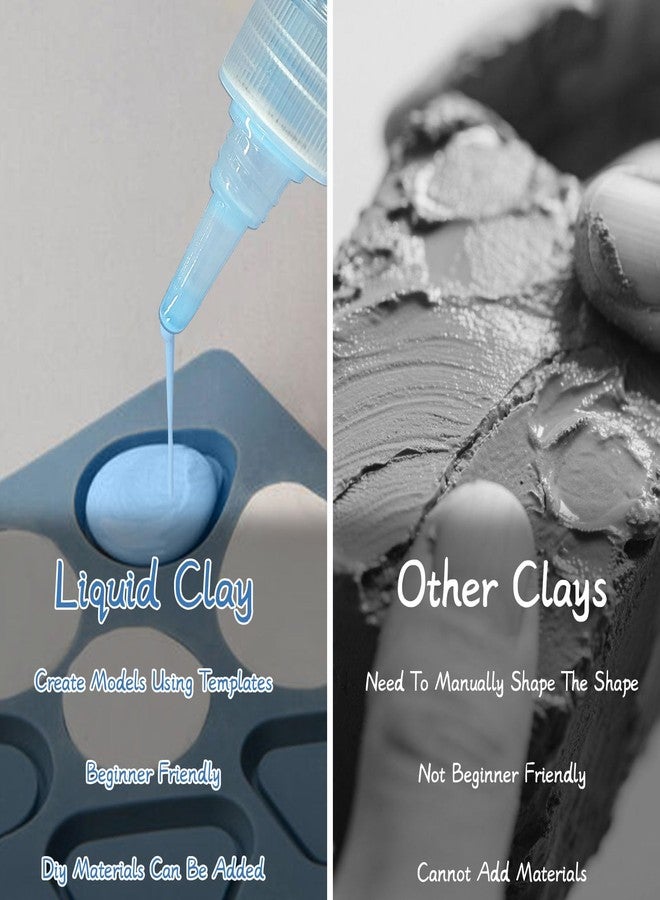 DINGSEN Liquid Polymer Clay, Liquid Clay for Polymer Clay Oven-Bake, for DIY Enthusiasts, Education and Crafting, Easy to Shape & Multi-Mold Compatible, Antiquewhite 60ml, Blue 60ml, Pink 60ml - Image 3