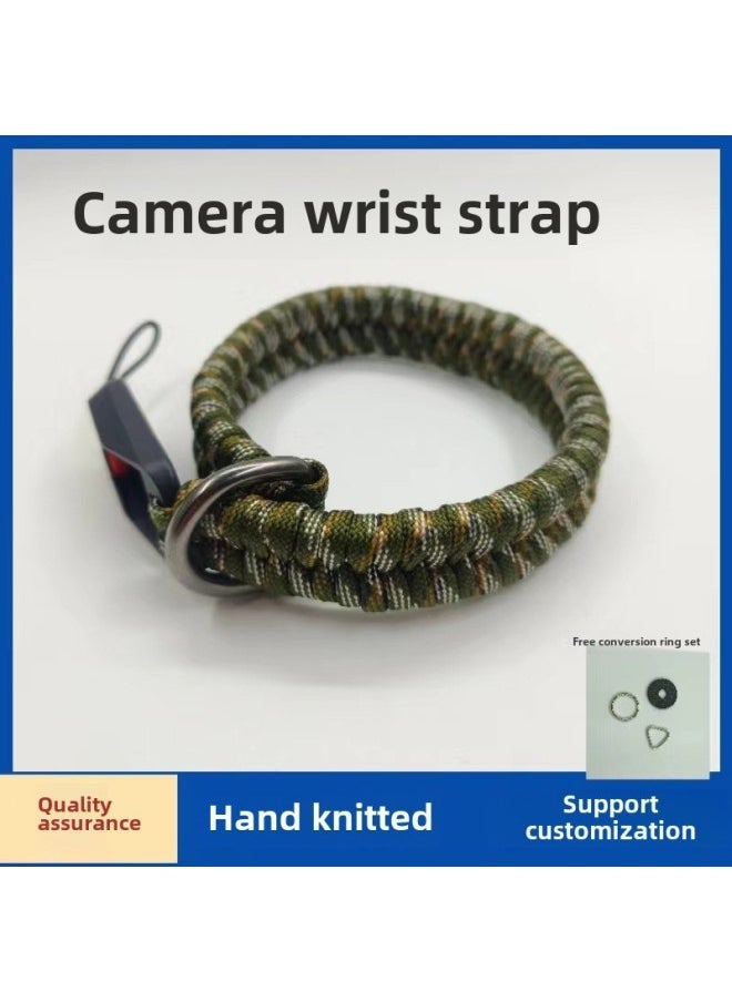 Quick Release Buckle Camera Strap Woven Camera Hand Rope SLR Micro Single Camera Camera Rope-Color:Camouflage Green - Image 1