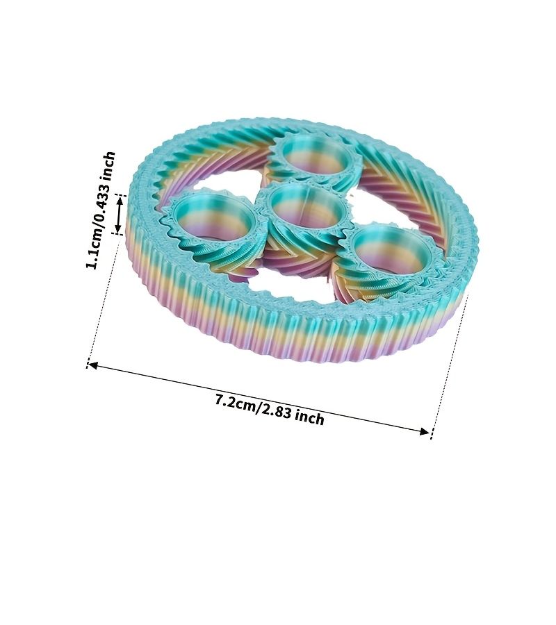 3D Printed Stress Relief Spiral Star Ring Toy Colorful Blue Multidirectional Finger Spinner Smooth Rotation - Image 2