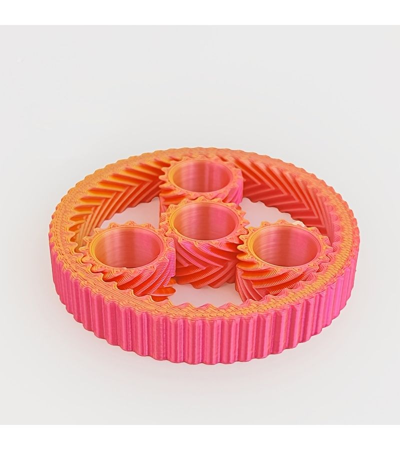 3D Printed Stress Relief Spiral Star Ring Toy Colorful Blue Multidirectional Finger Spinner Smooth Rotation - Image 4