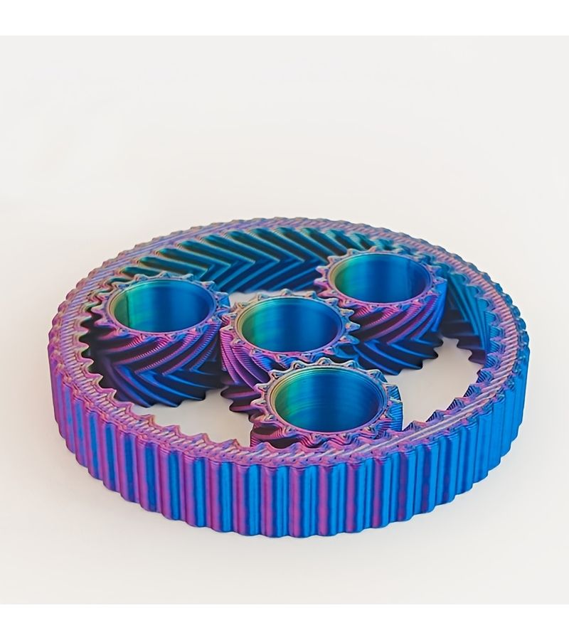 3D Printed Stress Relief Spiral Star Ring Toy Colorful Blue Multidirectional Finger Spinner Smooth Rotation - Image 5