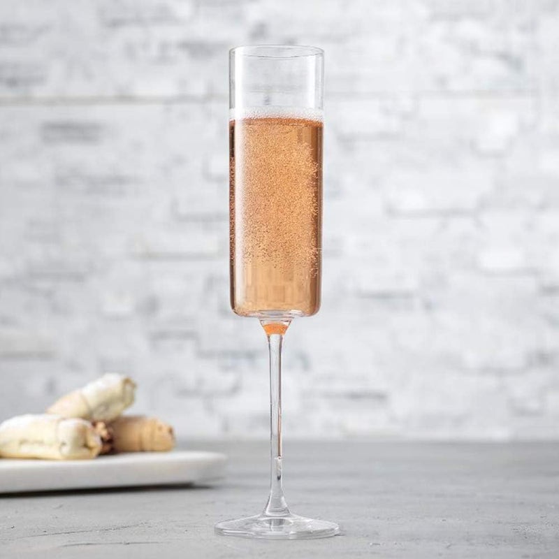 JoyJolt Champagne Flutes, Claire Collection Crystal Champagne Glasses Set of 2, 5.7 Ounce Capacity, Exquisite Craftsmanship, Ideal for Home Bar, Special Occasions – Made in Europe - Image 4