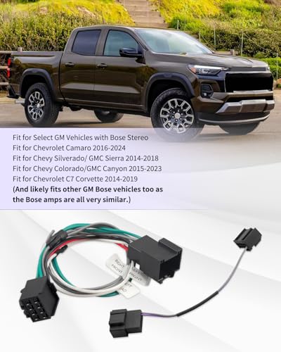 Quaneguzy Defeat Harness 6G-BZT/ANC Adapter Kit Fit for Silverado Sierra Camaro Colorado Corvette with Bose System – Amplifier Subwoofer T-Harness & ANC Defeat Kit Add Amplifier Adapter - Image 2