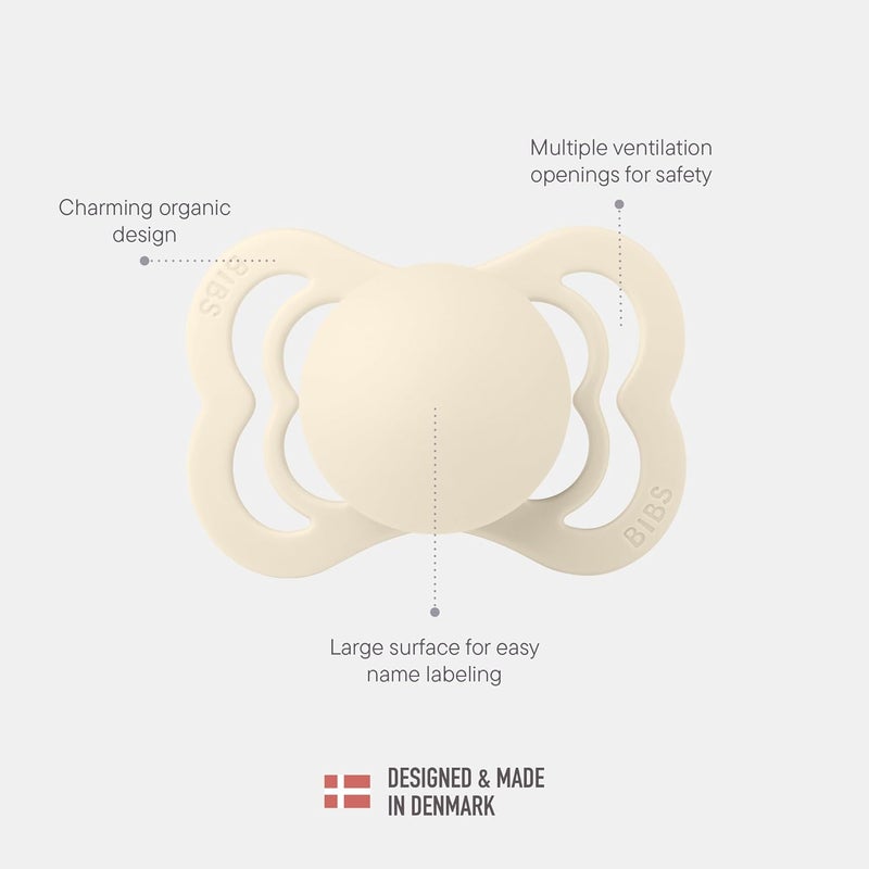 Bibs Pacifier Supreme Latex Size 2 - Toddler (+6M) 2pcs - Sage/HunterGreen - Image 4