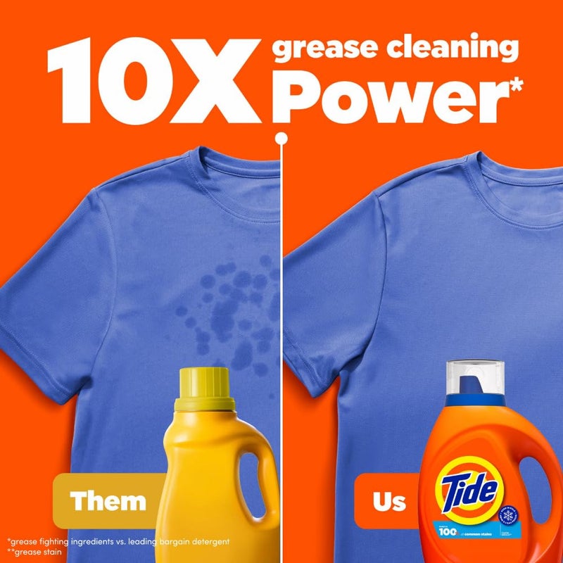 Tide Laundry Detergent Liquid, Clean Breeze Scent, 64 Loads, 80 fl oz, Works on 100% of Common Stains - Image 2