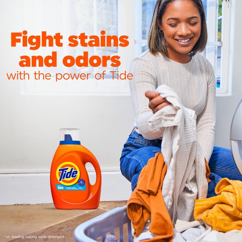 Tide Laundry Detergent Liquid, Clean Breeze Scent, 64 Loads, 80 fl oz, Works on 100% of Common Stains - Image 5
