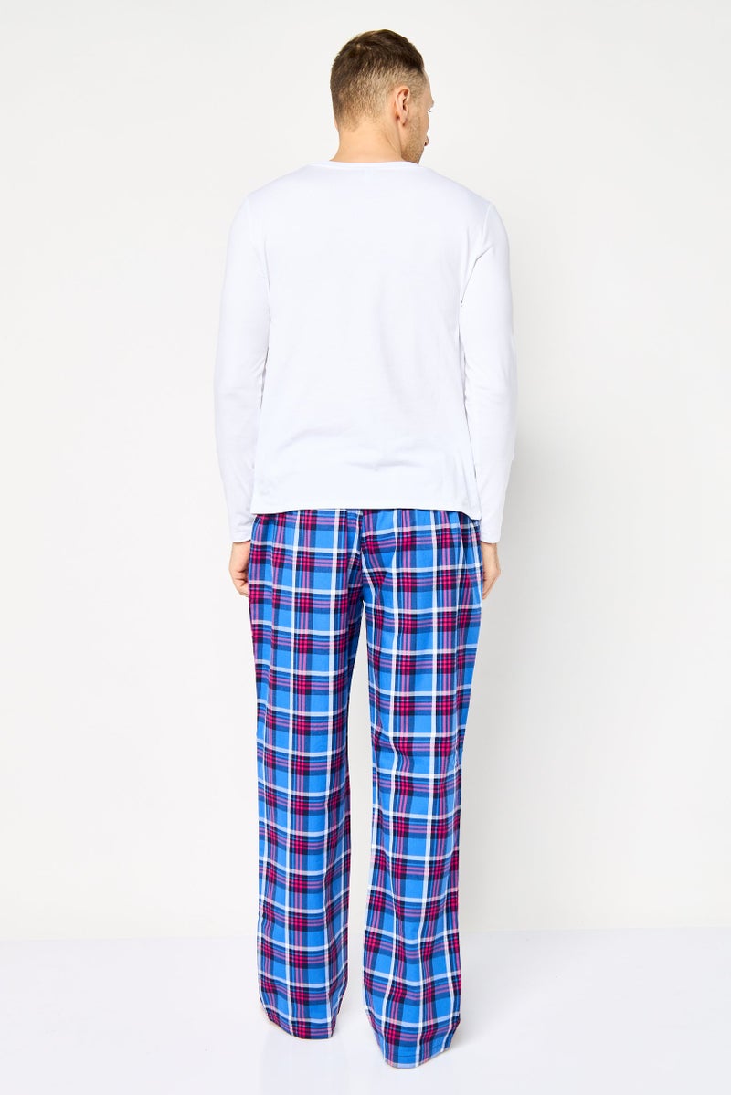 MOSCHINO Men 2 Pcs Embroidered Logo Long Sleeves Top And Bottom Pajama Set, Multicolor  - Image 4
