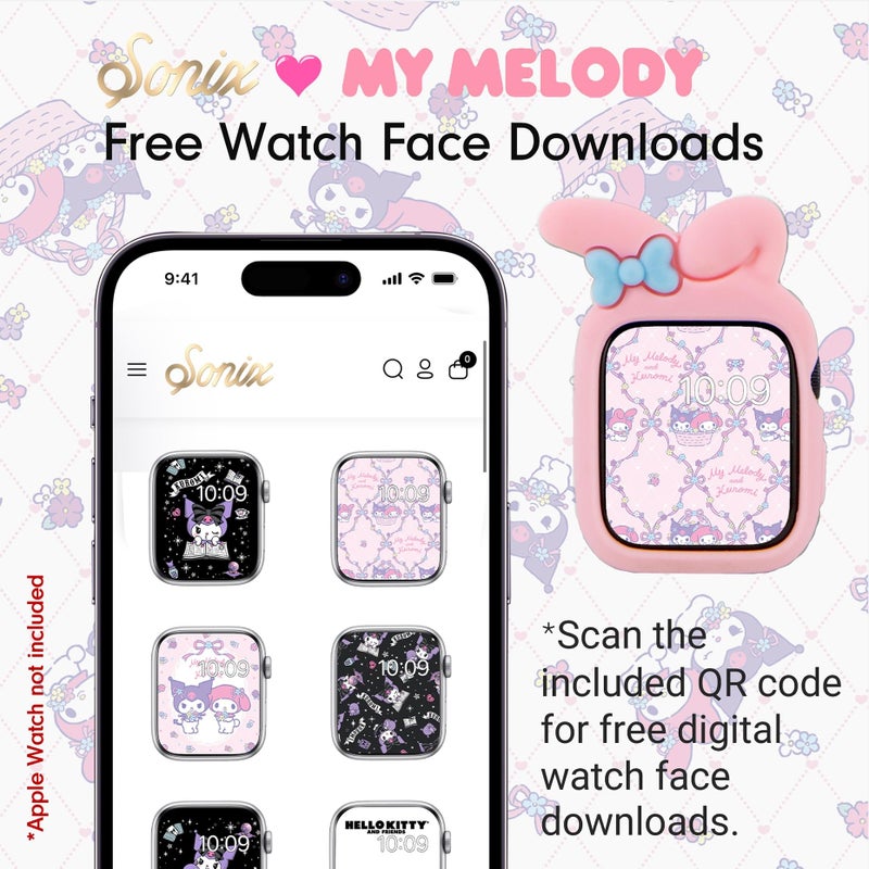 Sonix x Sanrio Apple Watch Cover | Bumper Case for Apple Watch | Protective Silicone Cover | Fits 38mm/40mm/41mm | My Melody - Pink - Image 4