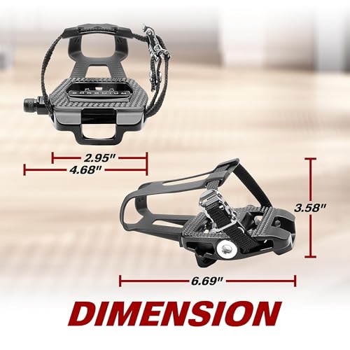 BV Bike Pedals Look Delta/Shimano SPD Compatible 9/16'' with Toe Clips - Peloton Pedals for Regular Shoes - Toe Cages Exercise Bike Pedals - Universal Fit Bicycle Pedal - Image 5