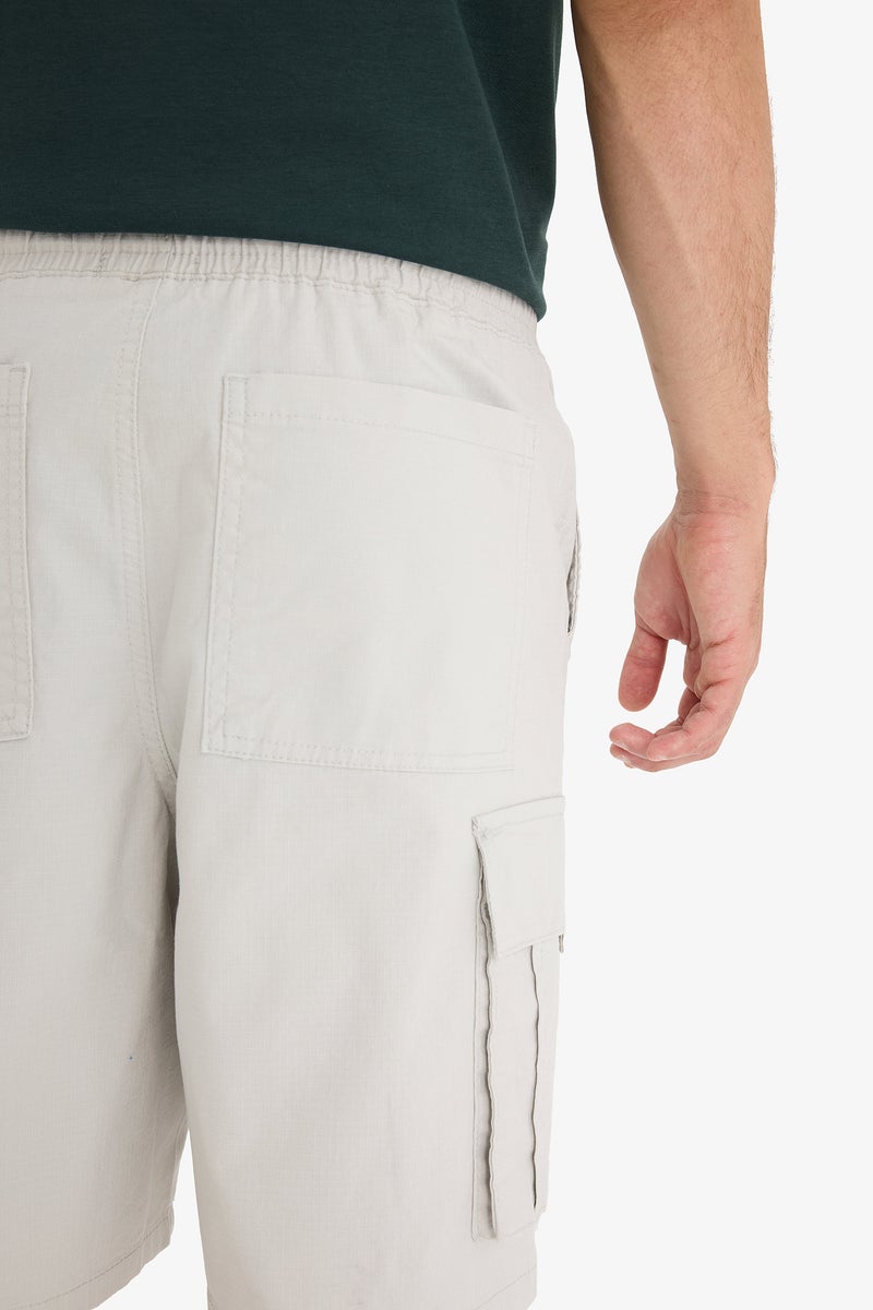 DeFacto Grey Man Cargo Fit Gabardine Bermuda Shorts Casual - Image 5