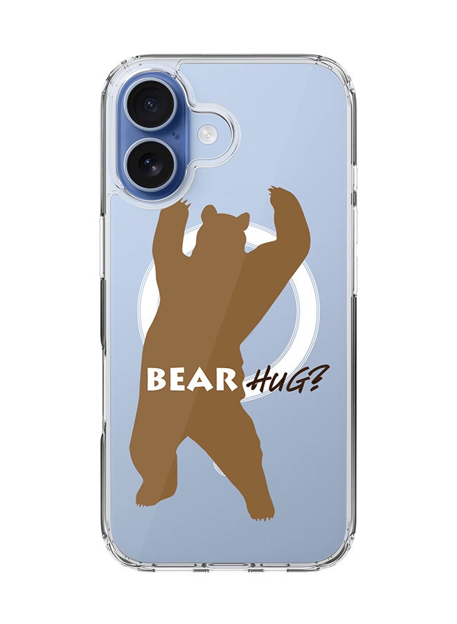 Stylizedd Classic Clear MagSafe Case for iPhone 17 , Hybrid Soft Case Flexible Edges Anti Drop TPU PC Gel Thin Transparent Cover [ Designed for iPhone 17 ] - Bear Hug - Image 1