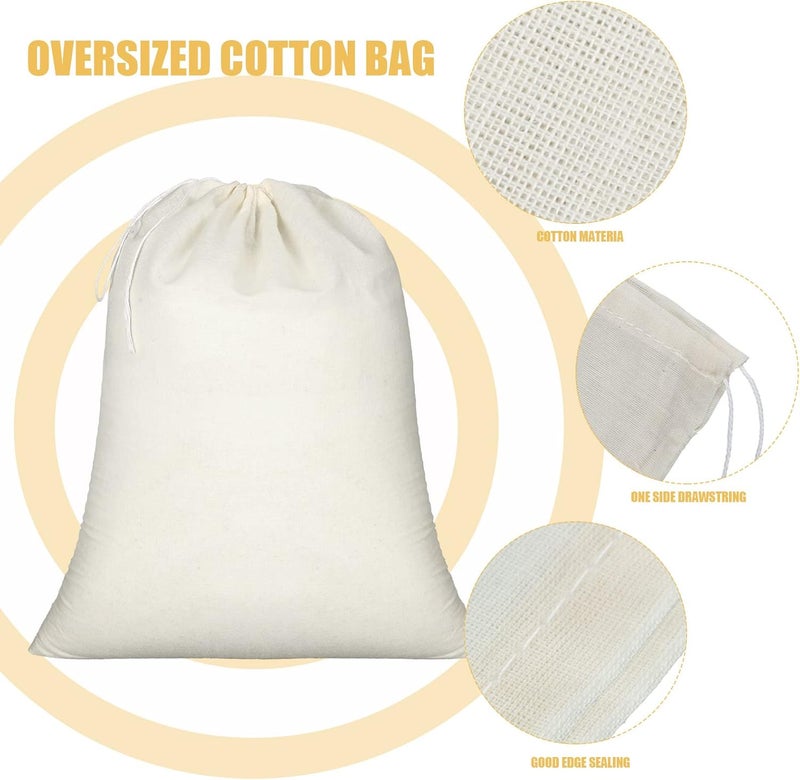 Tatuo 50 Pcs 10 x 12 Inches Muslin Cotton Drawstring Bags Canvas Linen Sachet Bag Reusable Empty Gift Pouch for Party Home Supplies - Image 3