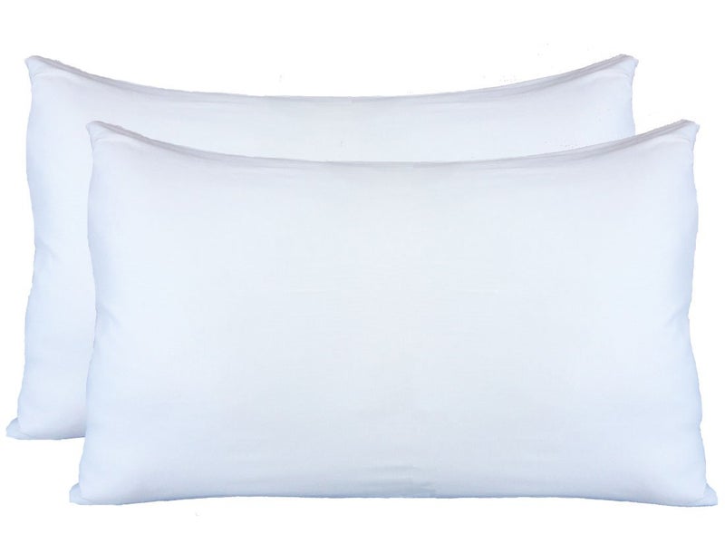 AUCOCU Stretch Jersey Pillow Cases with Invisible Zipper, Universal Size fit All King, Queen and Standard Size Pillows, Modal Rayon Spandex 180 Gram, Soft Than Cotton, Pack of 2, White - Image 2