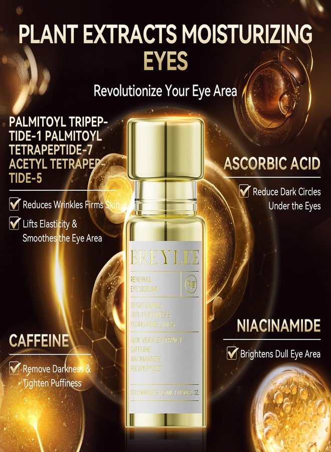 BREYLEE Renewal Eye Serum with Coffine Niacinamide Polypeptide, Eye Care for Puffy Eye Bags Fine Lines Dark Circles Wrinkles, Anti-Puffiness & Fading Fine Lines - Image 5