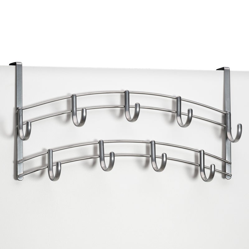 LYNK ProfessionalÂ® Homeâ„¢ Over Door Hooks Rack - 9 Hook Over Door Hanger - Over Door Towel Rack - Hanging Towels or Clothes - Bathroom, Bedroom or Laundry Room - Lifetime Ltd. Warranty - Platinum - Image 2