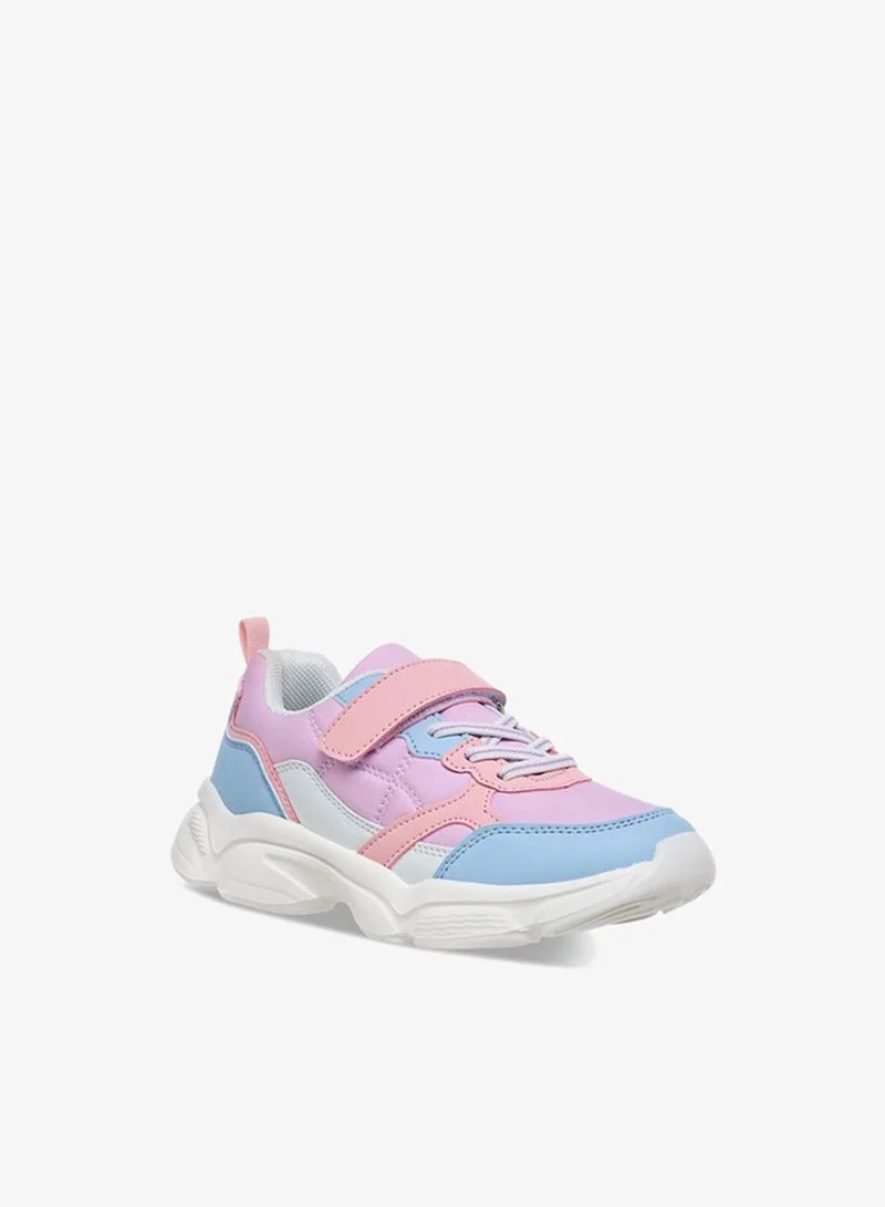 Flora Bella By Shoexpress Girls Colourblock Sneakers with Hook and Loop Closure