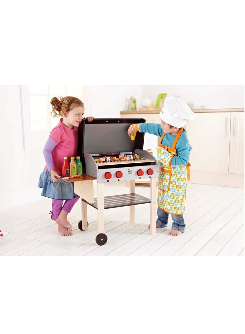 Hape مجموعة مطبخ هابي جريل الخشبي مع ملحقات الطعام - Image 2