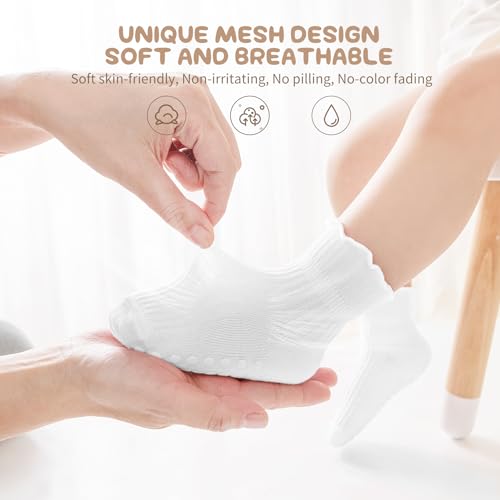 Aroveea Non Slip Grip Ankle Baby Socks 5-7 Years Old 12 Pack for Toddler Boys and Girls Kids,Infant Cute Cotton Baby Socks - Image 3