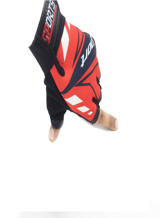 serveuttam Breathable Cycling Gloves for Men and Women - Half Finger Cycling Gloves | Perfect Bike Riding Gloves | Sports Gloves (Red) - Image 3