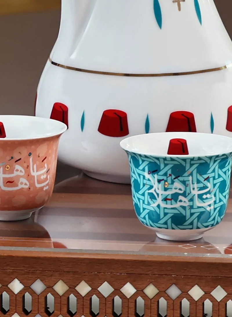 صلصال فنجان قهوة بكتابة عربية