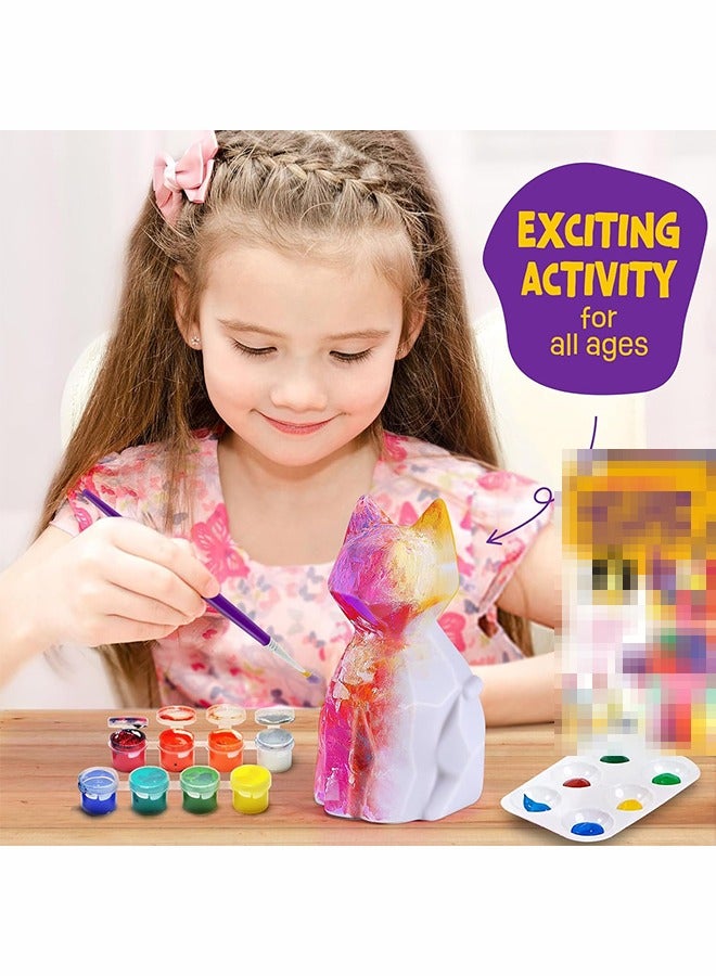 يوڠام عدة مصباح القط للرسم والتلوين - أدوات فنية وحرفية للأطفال من 6 إلى 12 سنة، هدايا عيد ميلاد وعيد الفصح للأولاد والبنات من عمر 3 إلى 12 سنة - Image 2