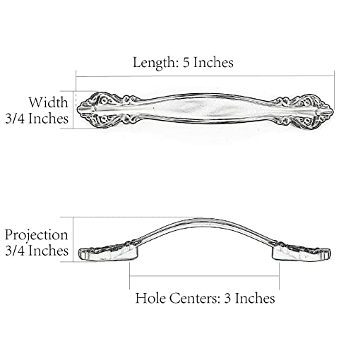 Jetland Cabinet Hardware Handle Pull 5Pack Sliver Gold 3 76mm Hole Centers PW8803J76 - Image 3