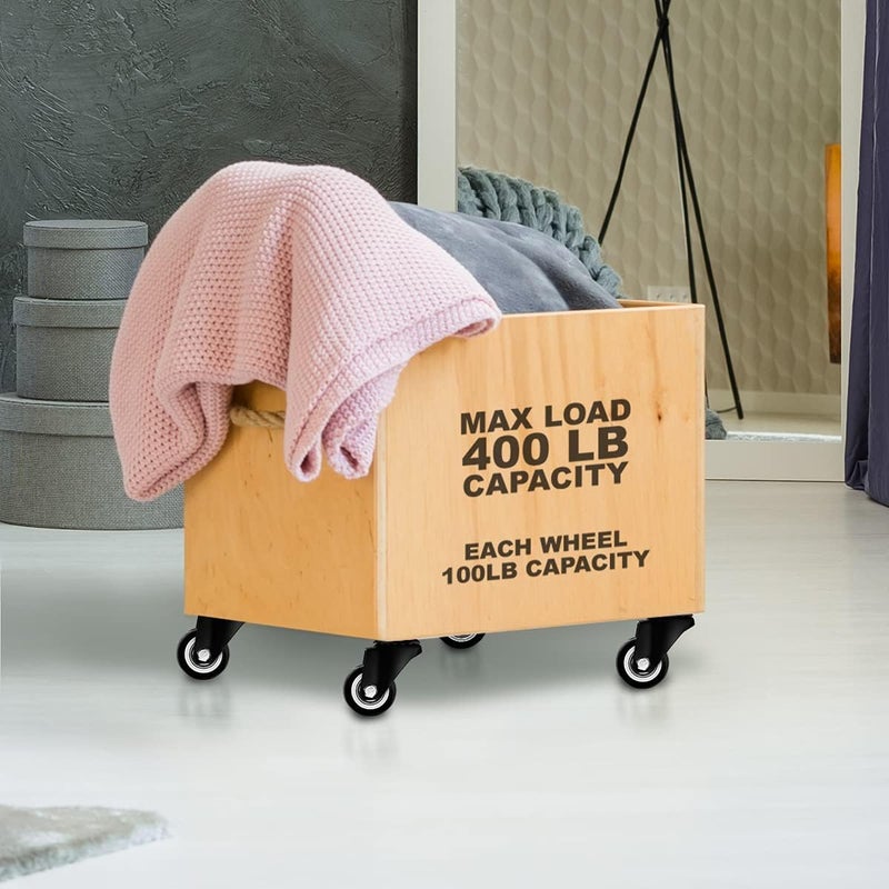 كاست ويف 8 قطع من عجلات مطاطية دوارة، عجلة دوارة صلبة شديدة التحمل مقاس 1.5 بوصة مع لوحة علوية، عجلة صغيرة صامتة بمحمل كروي للعربة والأثاث والخزانة ومنضدة العمل - Image 4