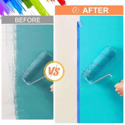 KICNIC Painter Tape, Blue Masking Tape 0.7 Inch x 60 Yard, 1 Roll Paper Craft Supplies, Removable Wide Clear Tape for Wall, Classroom, Artist, DIY Painting Tools & Home Improvement - Image 5