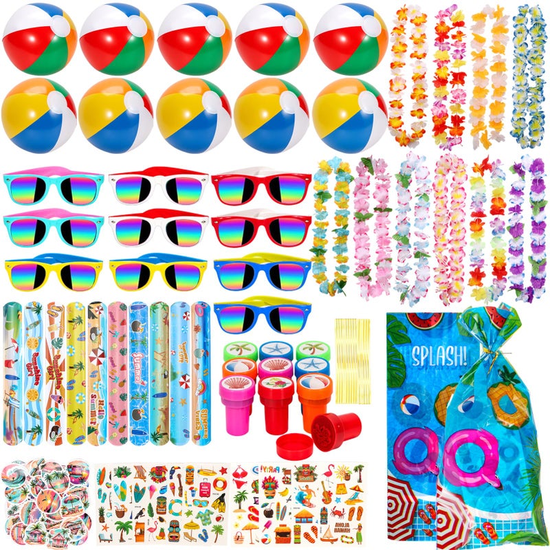 Atonofun Pool Party Favors and Beach Toys for Kids Summer Pool Toys for Kids Luau Party Supplies with Beach Balls Hawaiian Leis Kids Sunglasses More for Birthday Party Supplies End of Year Student Gifts - Image 2