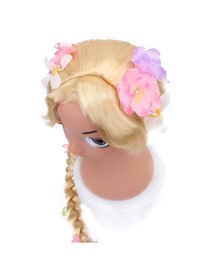 STYLER Long Blonde Rapunzel Wigs For Kids - Princess Girl Costume Cosplay Fairytale Ball Braid Wigs For Halloween Christmas Party Hair - Image 2