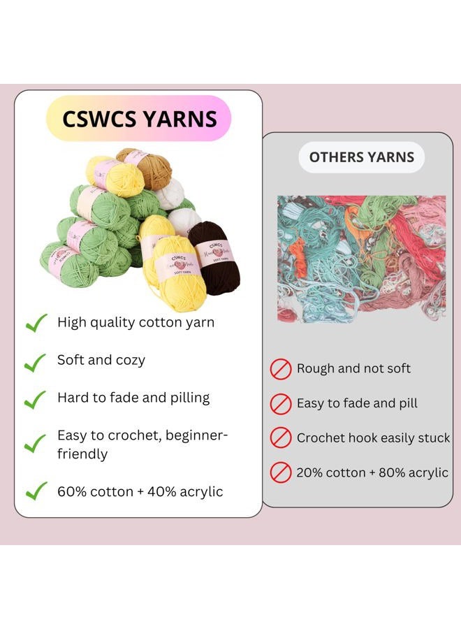 CSWCS Crochet Sunflower Blanket Kit for Beginners, Granny Square Pattern Crochet Yarn Accessories, Instructions Video for Starter, Adult Craft Knitting Kit for DIY Women (Green Sunflower) - Image 5