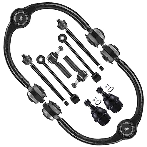 Autsurles Front Upper Control Arms with Ball Joints + Sway Bar End Links + Tie Rod End Link Replacement for 2006 2007 2008 2009 2010 Jeep Commander Grand Cherokee - 10pcs Set - Image 1