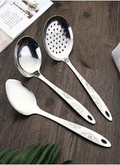 3 Pieces Cutlery Stainless Steel Heavy Gauge Non-Stick Set of 1 Serving Spoon (Chamcha), 1 Ladle (Karchi), 1 Skimmer/Turner (Jali Pauna) - pzsku/ZD65FA61C1652FBE24E5BZ/45/_/1717929037/2e9adaea-d348-4a8f-919f-89408de72b6f